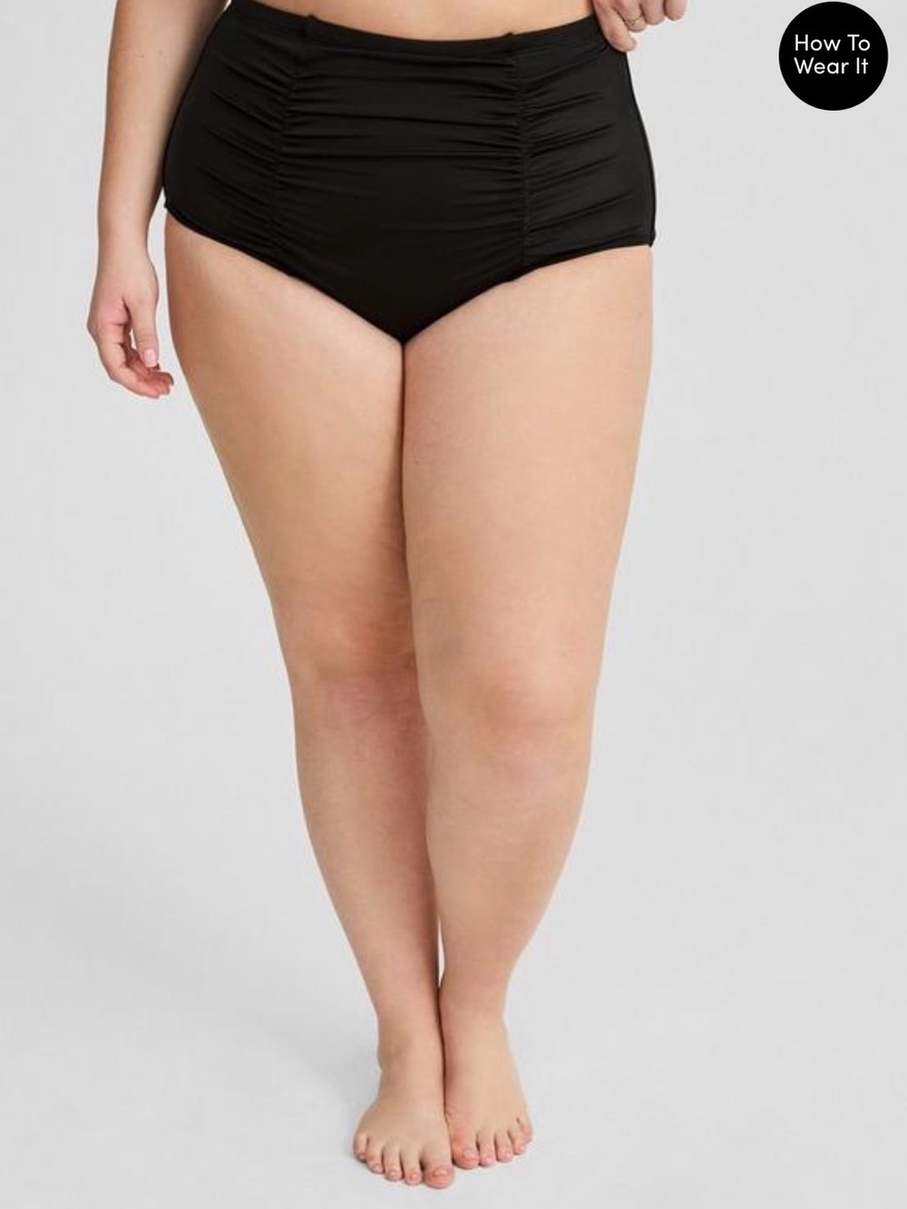 torrid Black High-Waist Ruched Swim Bottoms